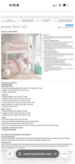 Pottery Barn Kids Hayes Low Bunk Bed