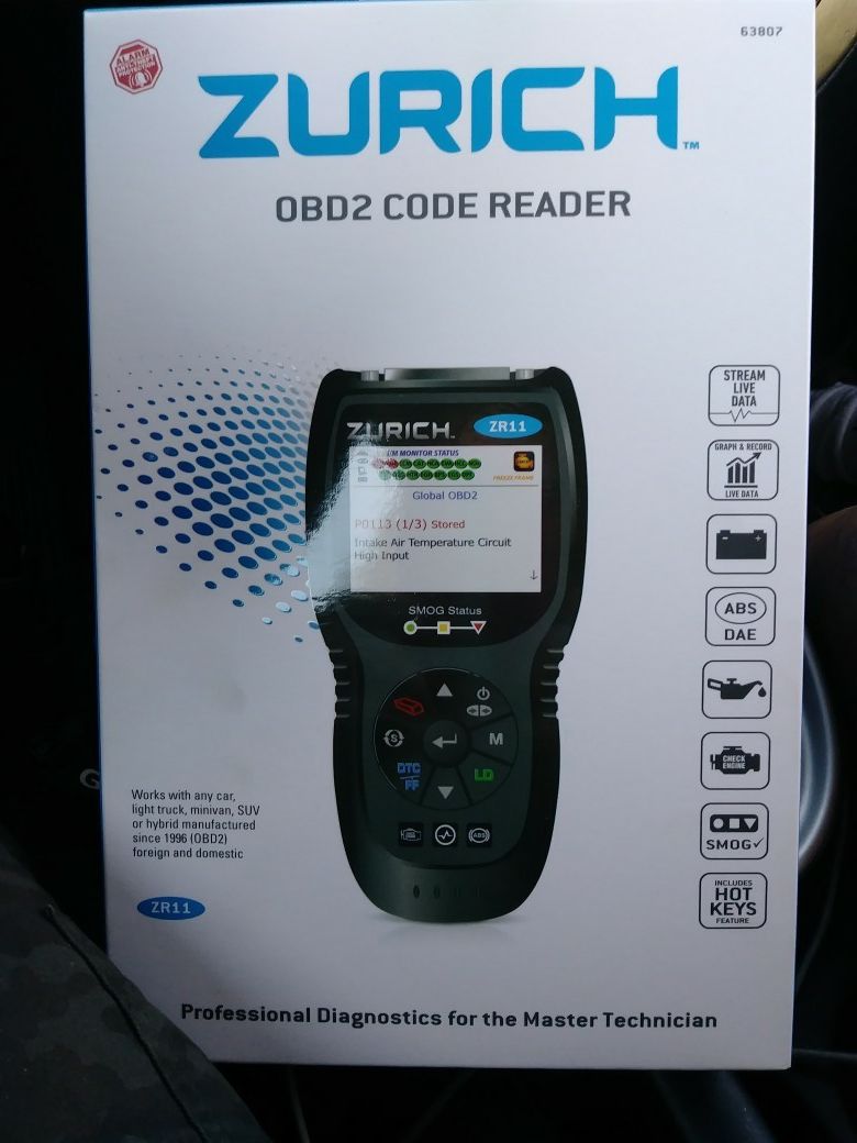 Zurich OBD2 code reader/ model# 63807 ZR11