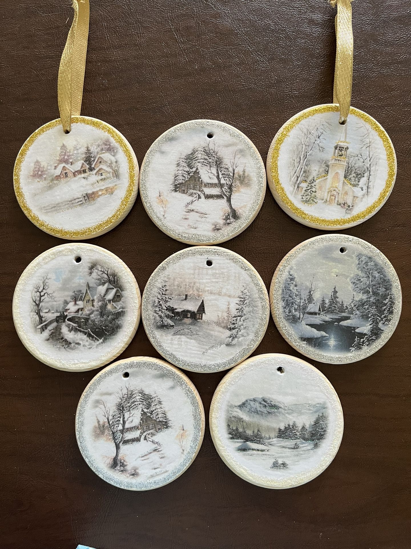 Xmas Ornaments Winter Scenes