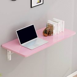 Wall Mounted Folding Table 29" x 14"Floating Wall Desk 39”x16” Flower design