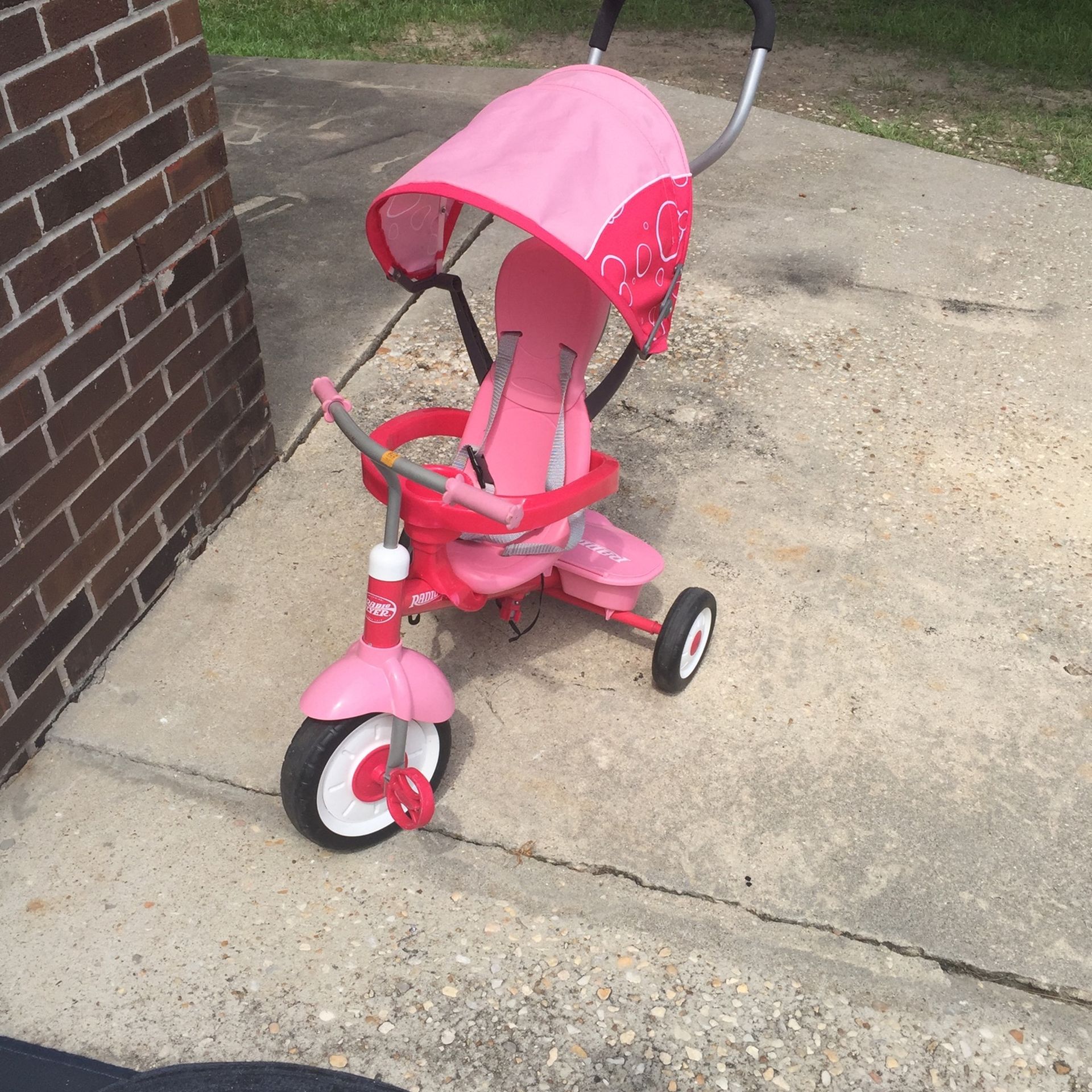Radio Flyer Pink Trike With Canopy Cupholders Like New