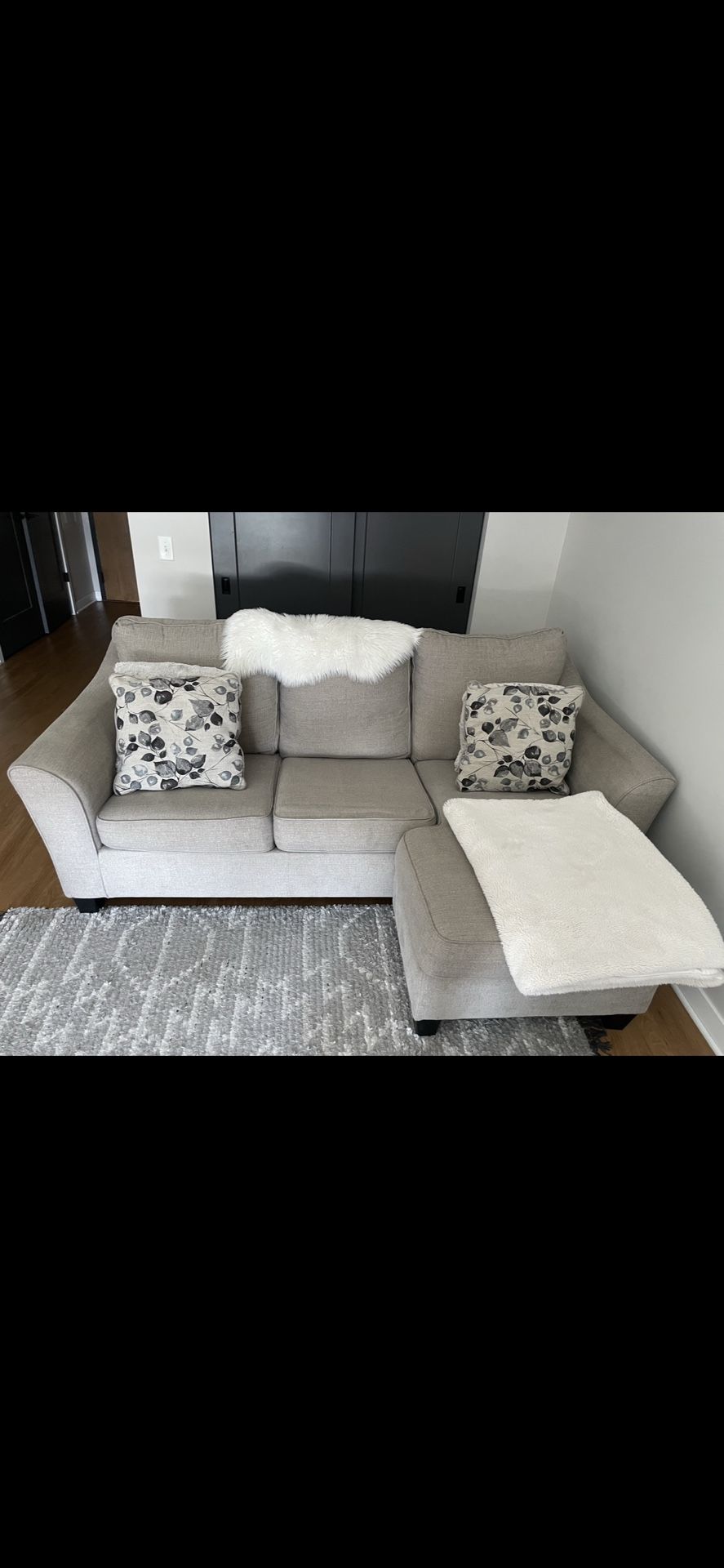 Couch with Queen Size Pull Out Bed Attached