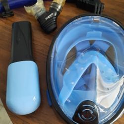 Snuba Snorkeling Mask, Blue/Blake Color, Good Condition Etc 