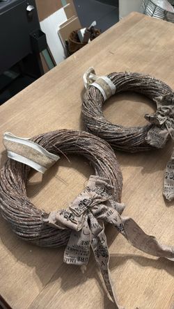 Set of two holiday wreaths 15 inches