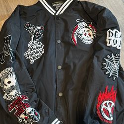 ALF Men's Black Graphic Bomber Jacket xl