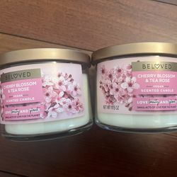 Beloved Cherry Blossom and Tea Rose Vegan  candle $6 each 