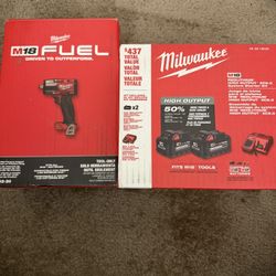 Mid Torque 1/2 in. Impact Wrench w/Friction Ring and M18 18-Volt Lithium-Ion High Output Starter Kit with Two 6.0 Ah Battery and Charger