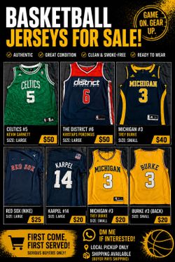 Youth size athletic jerseys