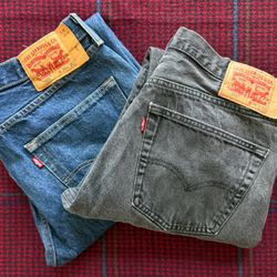Levis 501, Black + Blue (2 Pairs), 36x30 