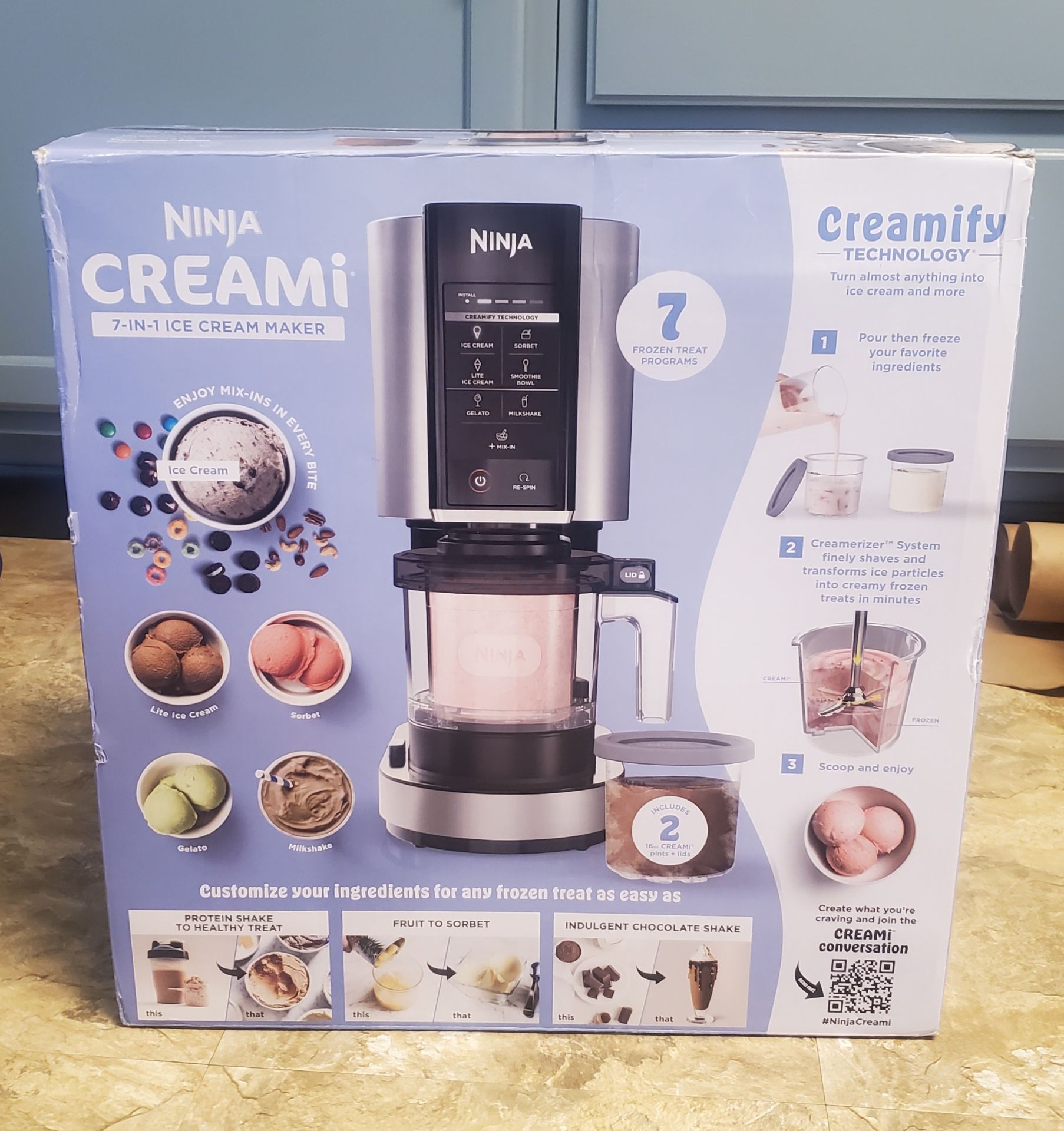 New Ninja NC301 CREAMi Ice Cream Maker - 7 One-Touch Programs
