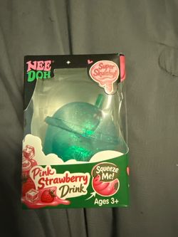 Nee Doh Pink Strawberry Drink Squishy Toy