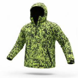 Gator Waders Camo Fleece Lined Hooded Pullover Jacket Mens Medium M Zip
