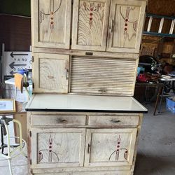 Antique vintage Hoosier style kitchen cabinet
