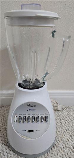 Oster Osterizer 6650 Blender 14-Speed 450W White Countertop w/- Glass Jar Tested