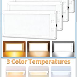 4 Pack RV Lights Interior,3 Color RV LED Super Bright Fixture,12V RV Ceiling Dome Light with ON/Off Dimmable Switch Energy Saving Gift Package for RV/