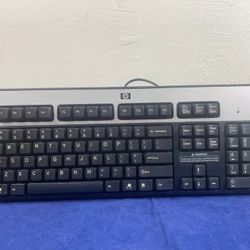 HP PS/2 Keyboard - KB-0316 - Wired - Black/Silver Used