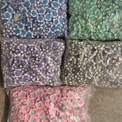 HUGE Lot Polymer Clay Flower Beads