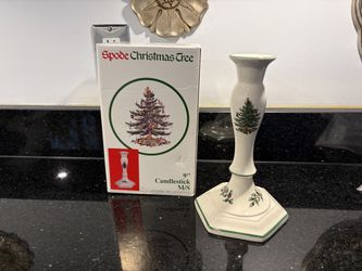 Vintage Spode Christmas Tree 9” Candlestick Holder in Box Made in England
