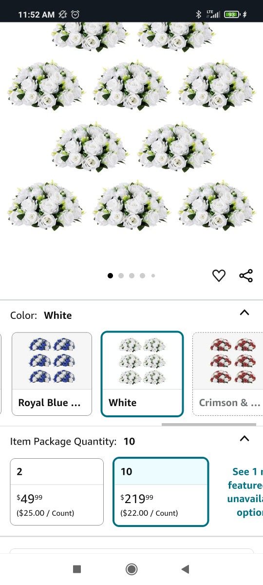 NUPTIO Large Flower Wedding Centerpieces