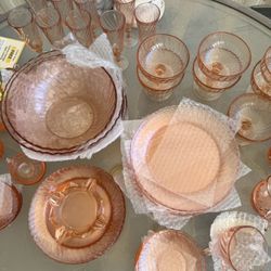 Pink Antique Dish ware Set 