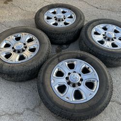 20” Ram Laramie Wheels And Michelin Tires 20 Dodge Rims 8 Lug 8x165.1 Bolt pattern 8x6.5 Fit Ram 2500 Heavy Duty Diesel Factory original stock Take Of