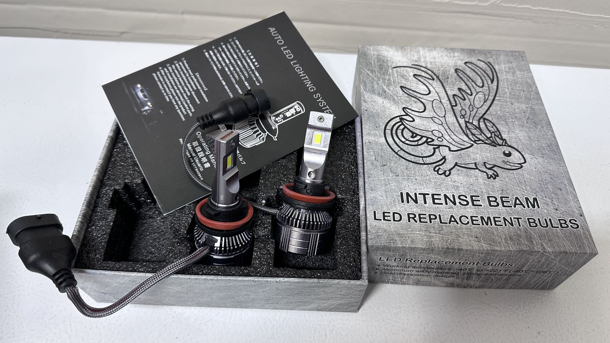 Plug & Play New pair bright white Auto Car LED headlights bulbs H11 / H8 / H9 6000k 13600LM