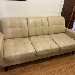 A Cream, Leather Couch