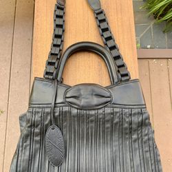 Zac Posen Black Leather Tote/ Shoulder Bag