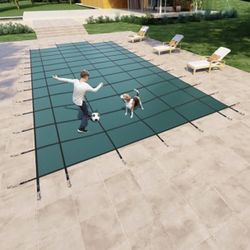 Pool Cover 18x36ft, Safety Pool Cover with 4x8ft Center End  