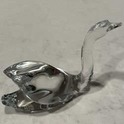 Baccarat Crystal Art Glass Swan Signed & Stamped Baccarat France