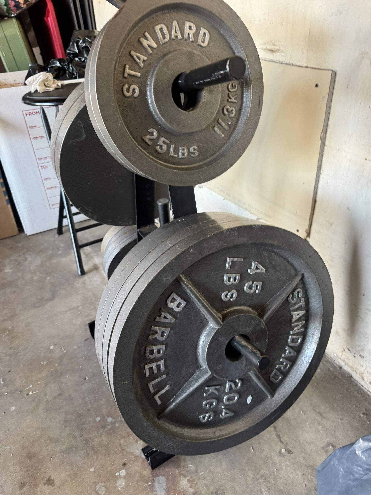 340 Lb Weight Set And Bench &Barbell 