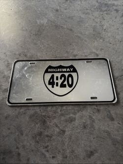 Highway 420 Mirrored Black Novelty Plate