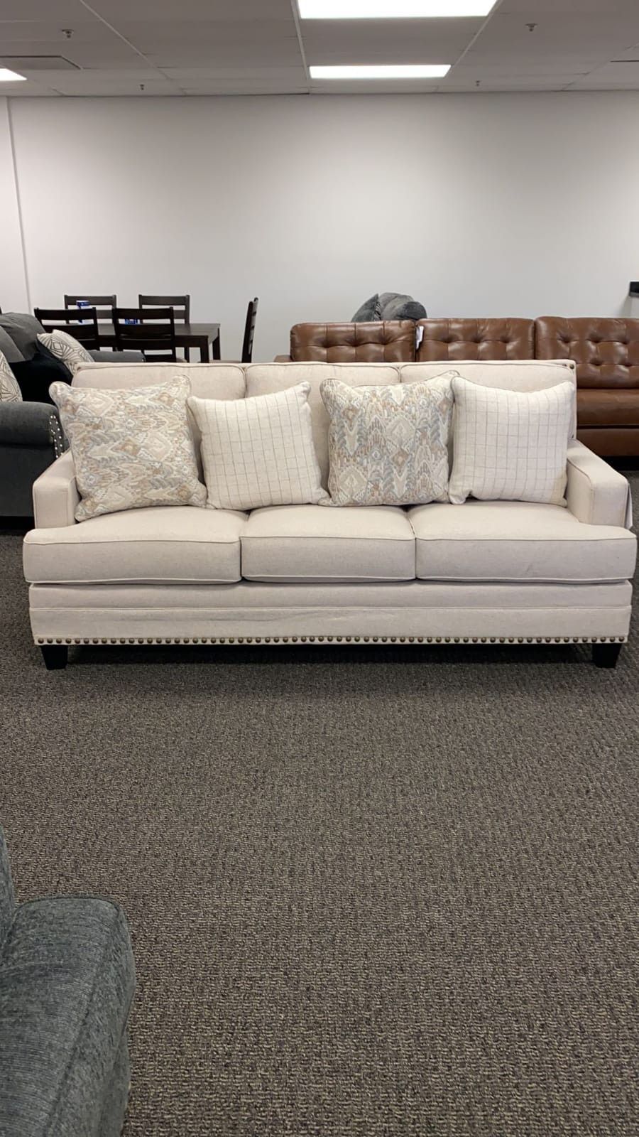 Claredon Linen Sofa, Loveseat And Chair$10 Down Payment And Financing Available