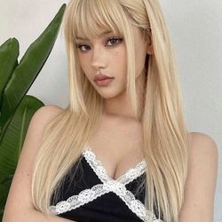 Shein blonde straight synthetic heat resistant wig