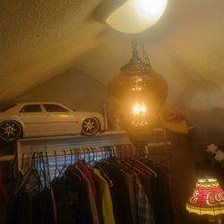 Amber Glass 18.5 Diamond Optical Hanging Swag Pendant Lamp With Pool Chain Works