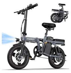 Assembled New INSDRGN Electric Bike for Adults & Teens 14" Folding Adult E Bike with 650W Peak Motor