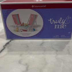 AMERICAN GIRL GET OUTSIDE CAMP TABLE & CHAIRS SET NEW IN BOX COMPLETE