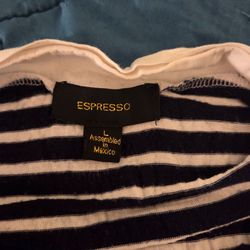 Espresso Striped Top Size Large