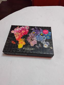 Full Bloom Spring World Map 1000 Piece Puzzle