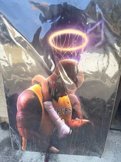 Kobe  Bryant poster of him and daughter  lakers