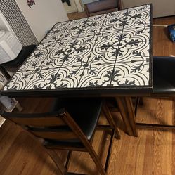 Beautiful Marble Table With 4 High Chairs 🪑 