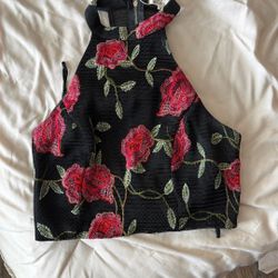 knitted rose blouse 