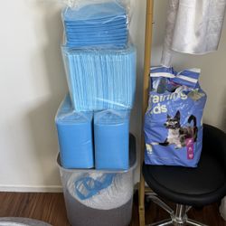 Puppy Pads & Dog Food & Food Bin
