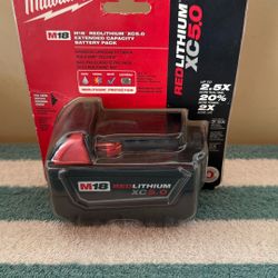 Milwaukee 48-11-1850 M18 REDLITHIUM XC 5.0Ah Battery Pack – 18V Lithium-Ion Rechargeable Power Tool Battery 