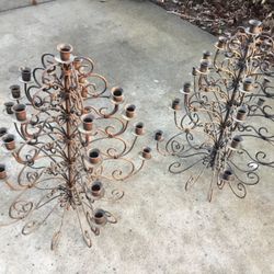 Vintage Iron Candleholders 