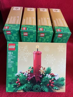 Lot 5 LEGO Christmas Table DECORATION RED CANDLE Holiday Centerpiece 40743 ‼️ MOVIMG SALE ‼️