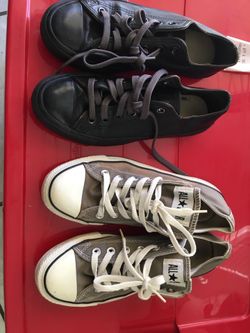 Black converse size 5 and grey size 6 for men