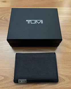 Tumi Alpha Multi ID Window Card Case Wallet - Anthracite / Black Leather