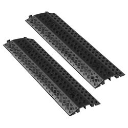 Black 2-Channel Cable Protector Ramp 38.3 Inches 17500 lbs Load Capacity