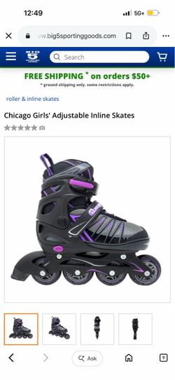 Chicago Girls' Adjustable Inline Skates size 5-8